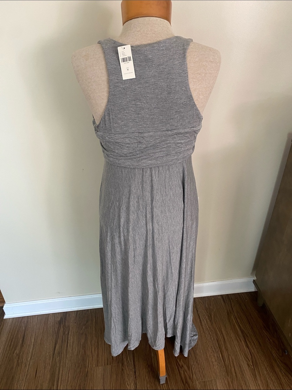 New! Maeve Anthropologie gray midi jersey knit dress. Size M - Picture 8 of 11